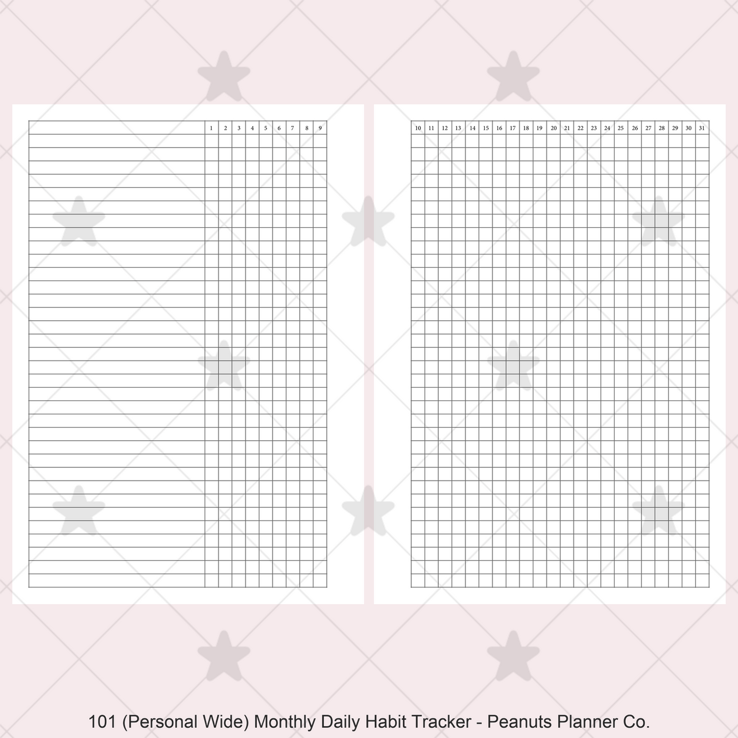 101: Monthly Daily Habit Tracker Mo2P