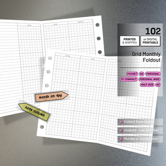 102: Foldout Grid Monthly Mo4P Mo2P