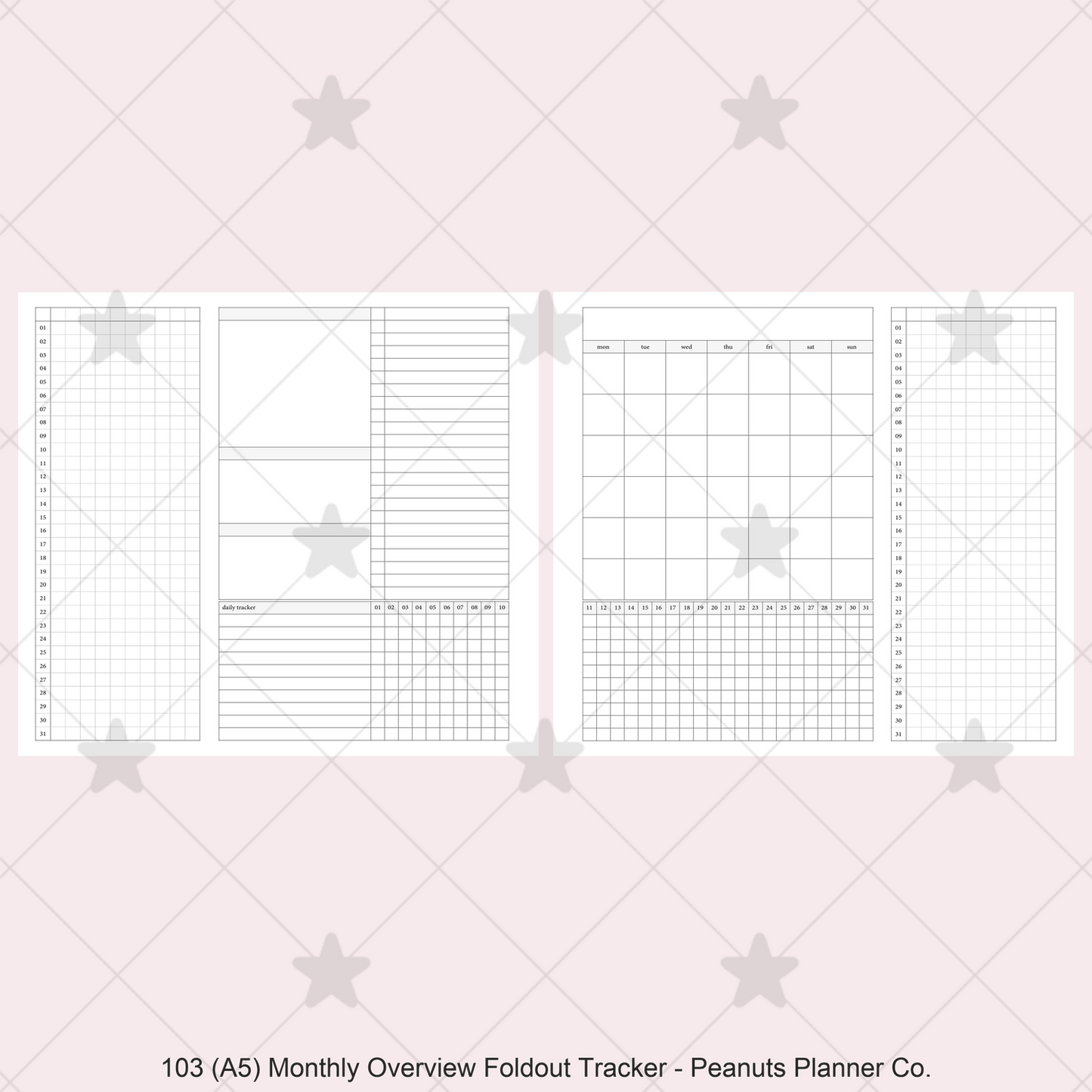 103: Monthly Overview Foldout w/ Tracker Mo2P