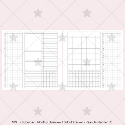 103: Monthly Overview Foldout w/ Tracker Mo2P
