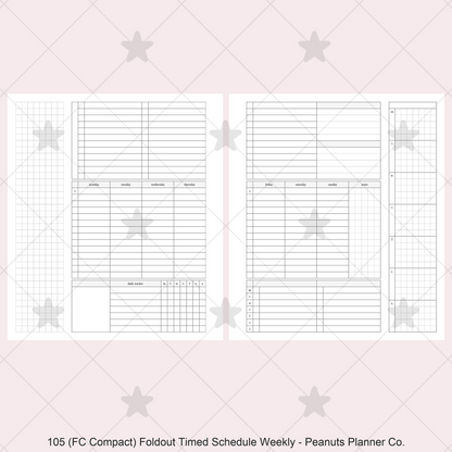 105: Foldout Timed Schedule Weekly Categories w/ Tracker Wo2P