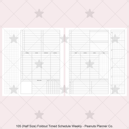 105: Foldout Timed Schedule Weekly Categories w/ Tracker Wo2P