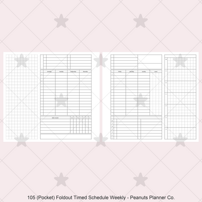 105: Foldout Timed Schedule Weekly Categories w/ Tracker Wo2P
