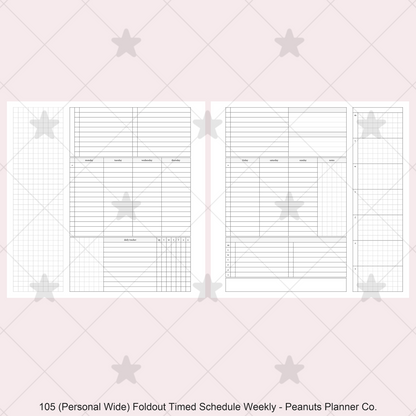105: Foldout Timed Schedule Weekly Categories w/ Tracker Wo2P