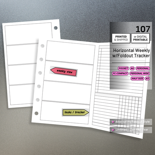 107: Horizontal Weekly Foldout w/ Tracker Wo2P