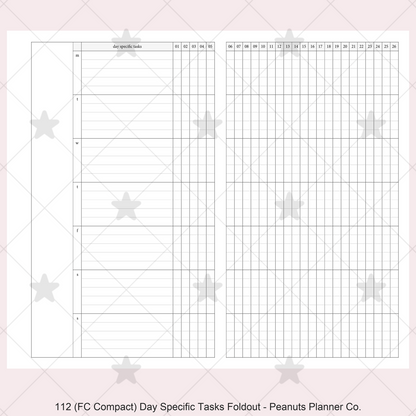 112: Day Specific Tasks Foldout