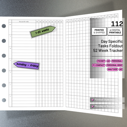 112: Day Specific Tasks Foldout