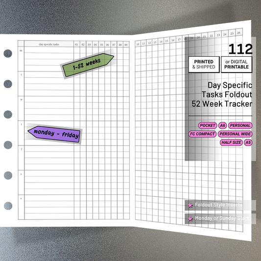 112: Day Specific Tasks Foldout