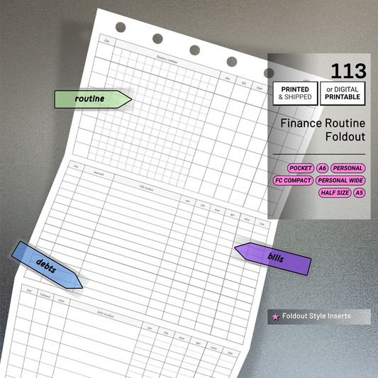 113: Finance Routine Foldout