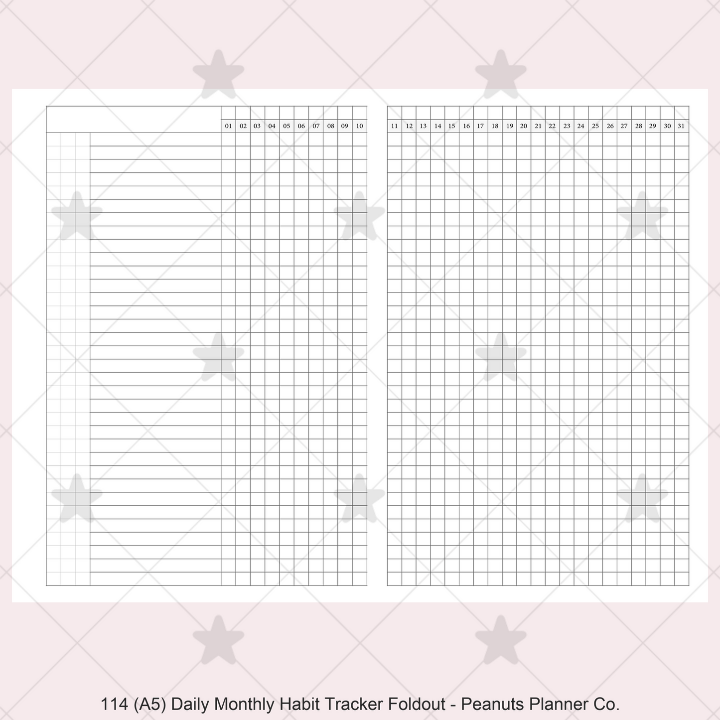 114: Daily Monthly Habit Tracker Foldout