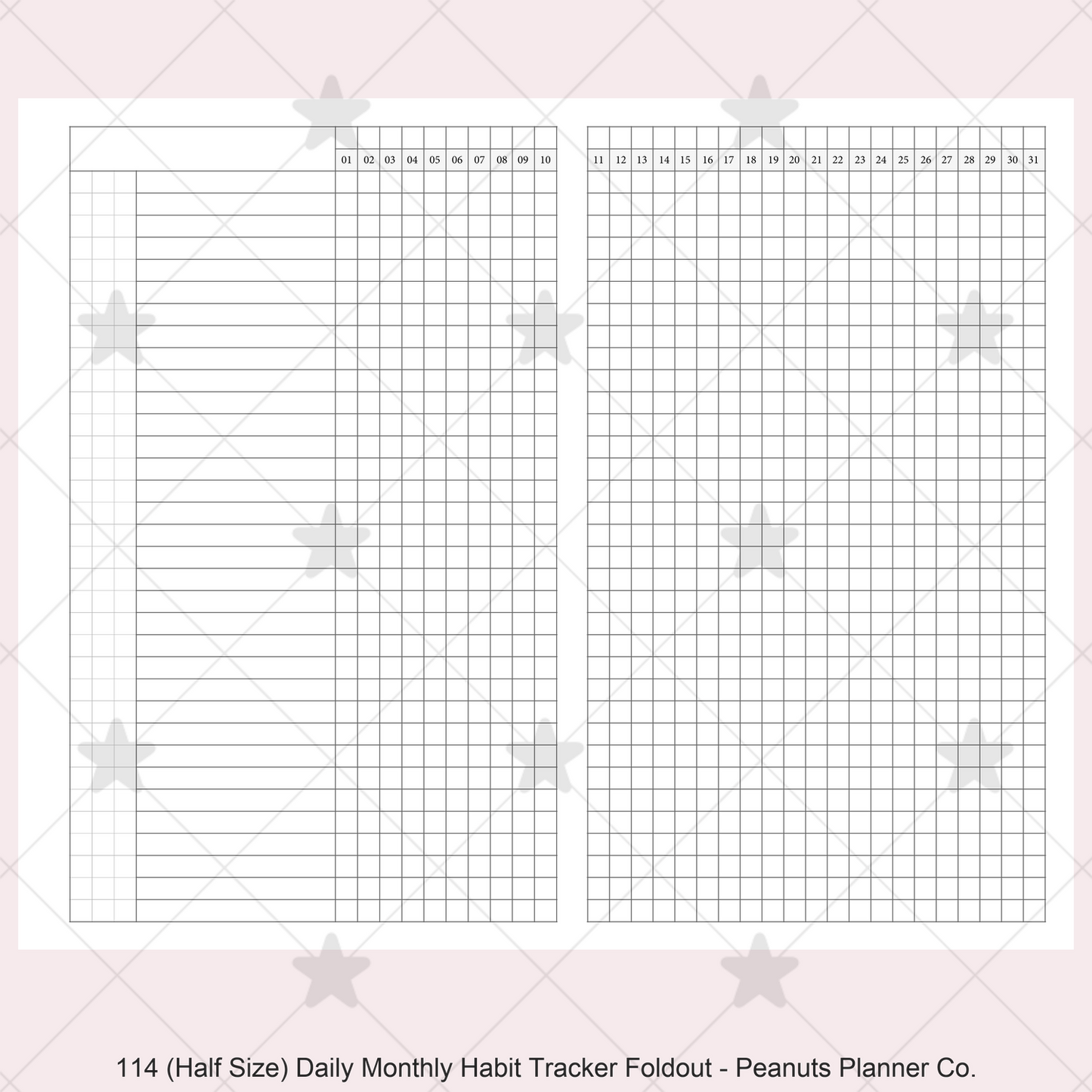 114: Daily Monthly Habit Tracker Foldout