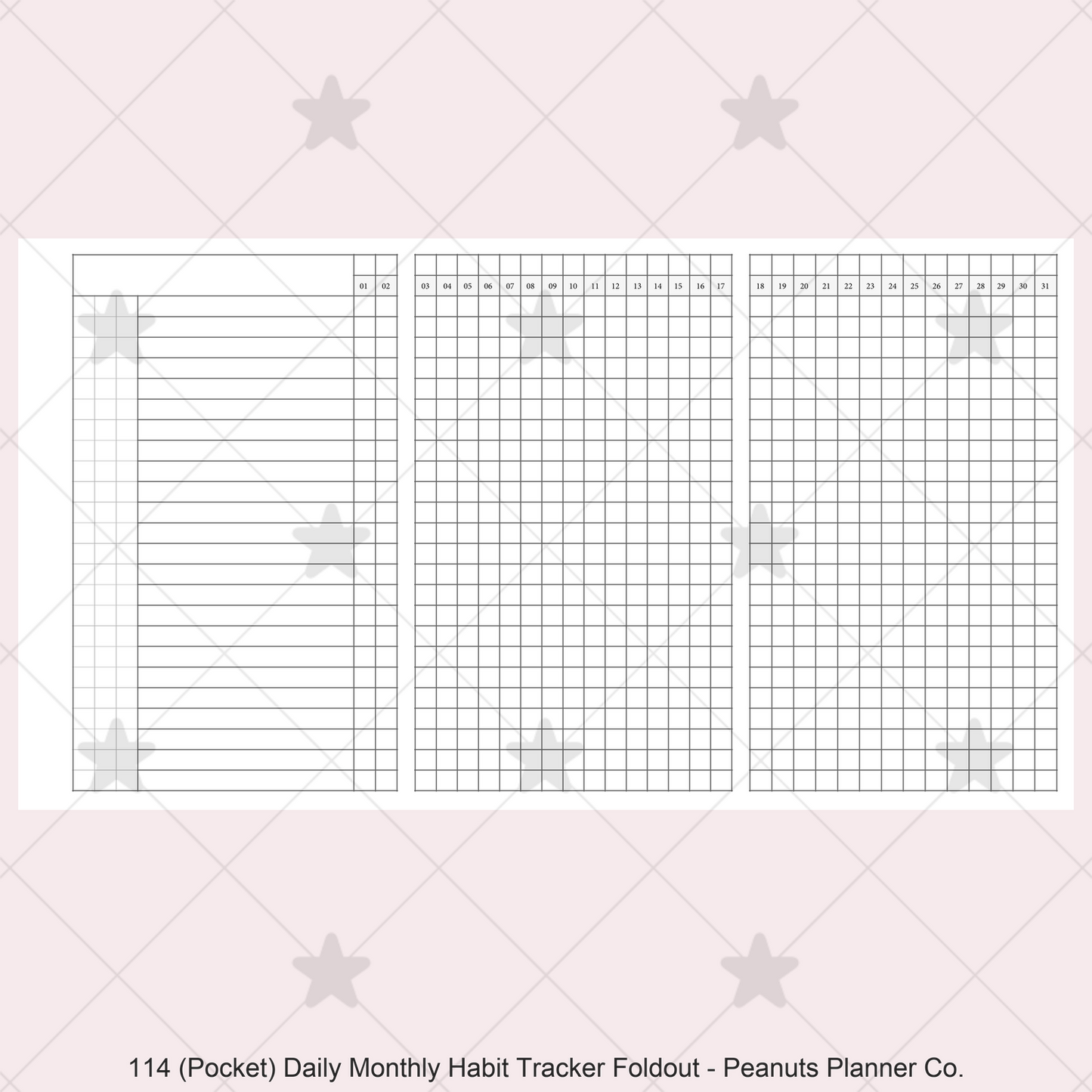 114: Daily Monthly Habit Tracker Foldout