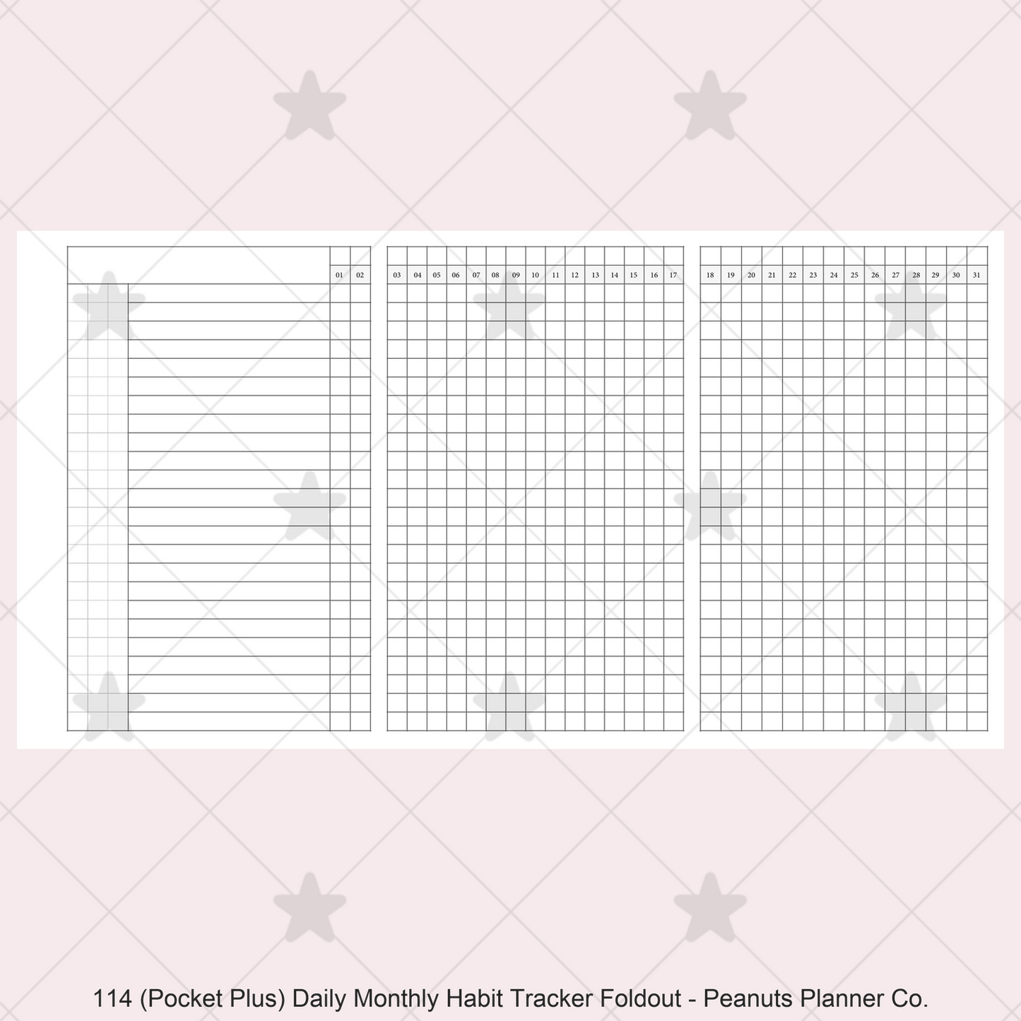 114: Daily Monthly Habit Tracker Foldout