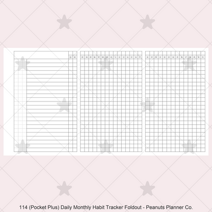 114: Daily Monthly Habit Tracker Foldout