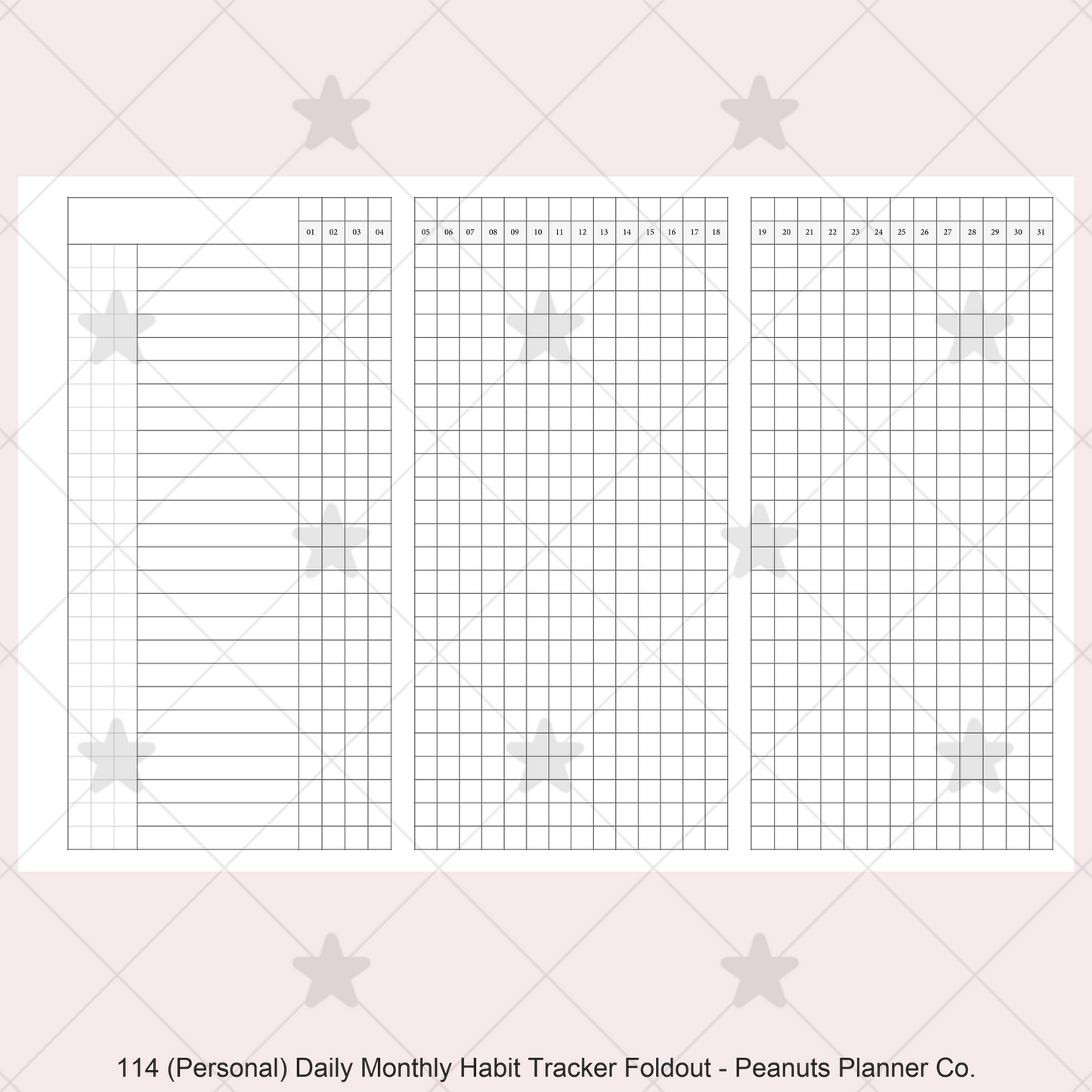 114: Daily Monthly Habit Tracker Foldout