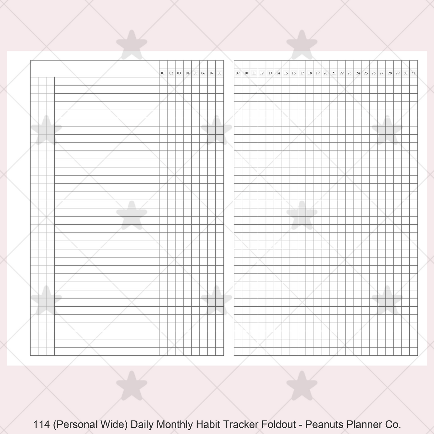 114: Daily Monthly Habit Tracker Foldout