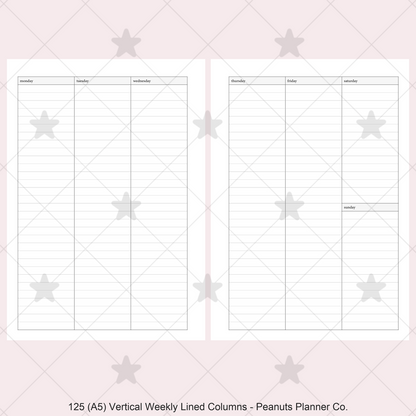 125: Vertical Weekly Lined Columns Wo2P