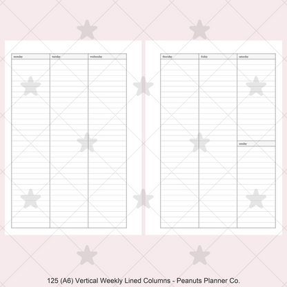 125: Vertical Weekly Lined Columns Wo2P