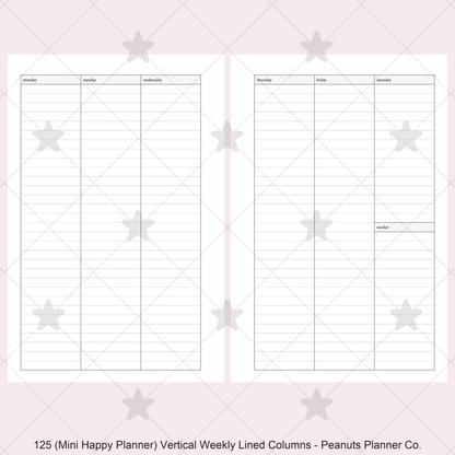 125: Vertical Weekly Lined Columns Wo2P