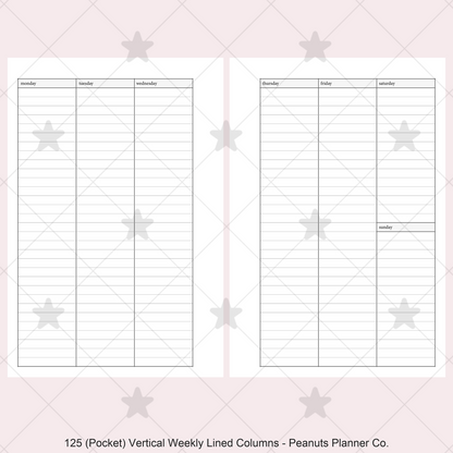125: Vertical Weekly Lined Columns Wo2P