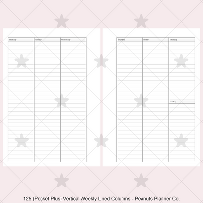 125: Vertical Weekly Lined Columns Wo2P