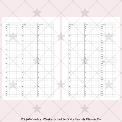 127: Vertical Weekly Timed Schedule Grid Columns Wo2P