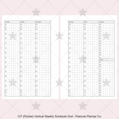 127: Vertical Weekly Timed Schedule Grid Columns Wo2P