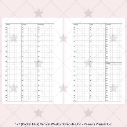 127: Vertical Weekly Timed Schedule Grid Columns Wo2P