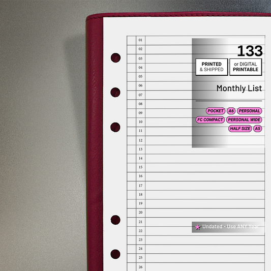 133: Monthly List Mo1P