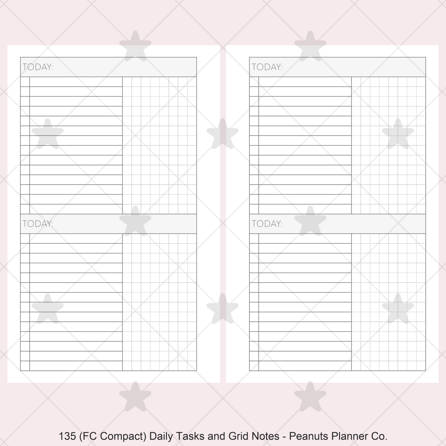 135: Daily Tasks & Grid Notes 2Do1P