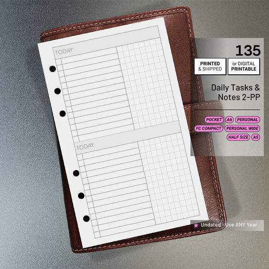 135: Daily Tasks & Grid Notes 2Do1P