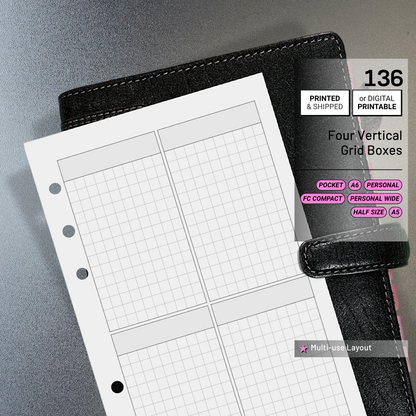 136: Four Vertical Grid Boxes