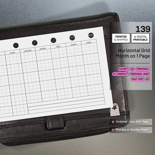 139: Horizontal Monthly Mo1P Grid