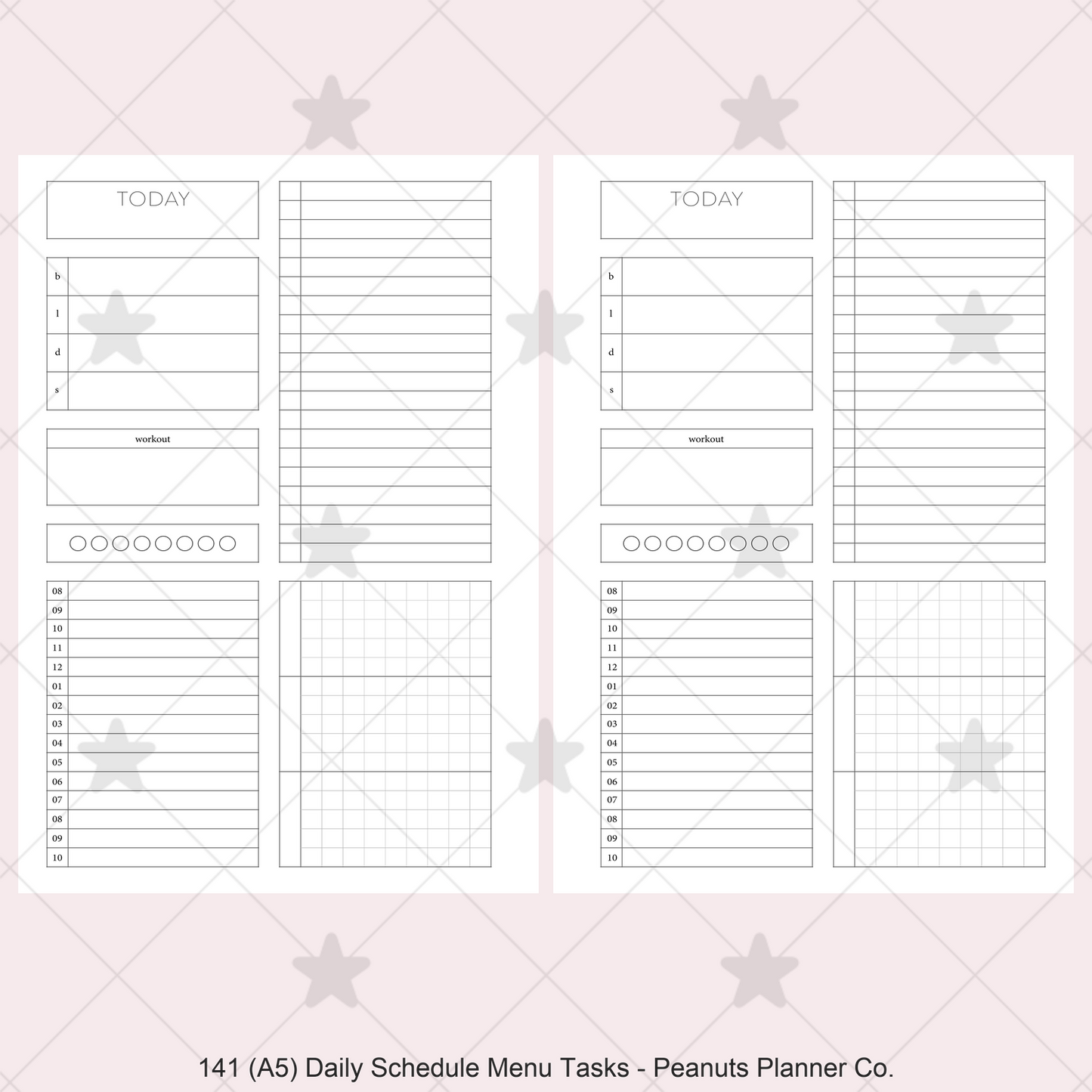 141: Daily Timed Schedule w/ Menu & Tasks
