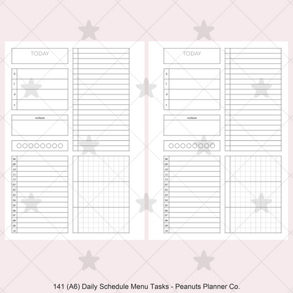 141: Daily Timed Schedule w/ Menu & Tasks