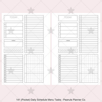 141: Daily Timed Schedule w/ Menu & Tasks