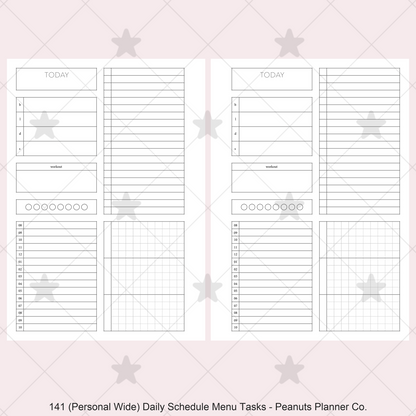 141: Daily Timed Schedule w/ Menu & Tasks