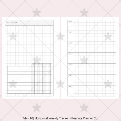 144: Horizontal Grid Weekly w/ Daily Habit Tracker Wo1P Wo2P