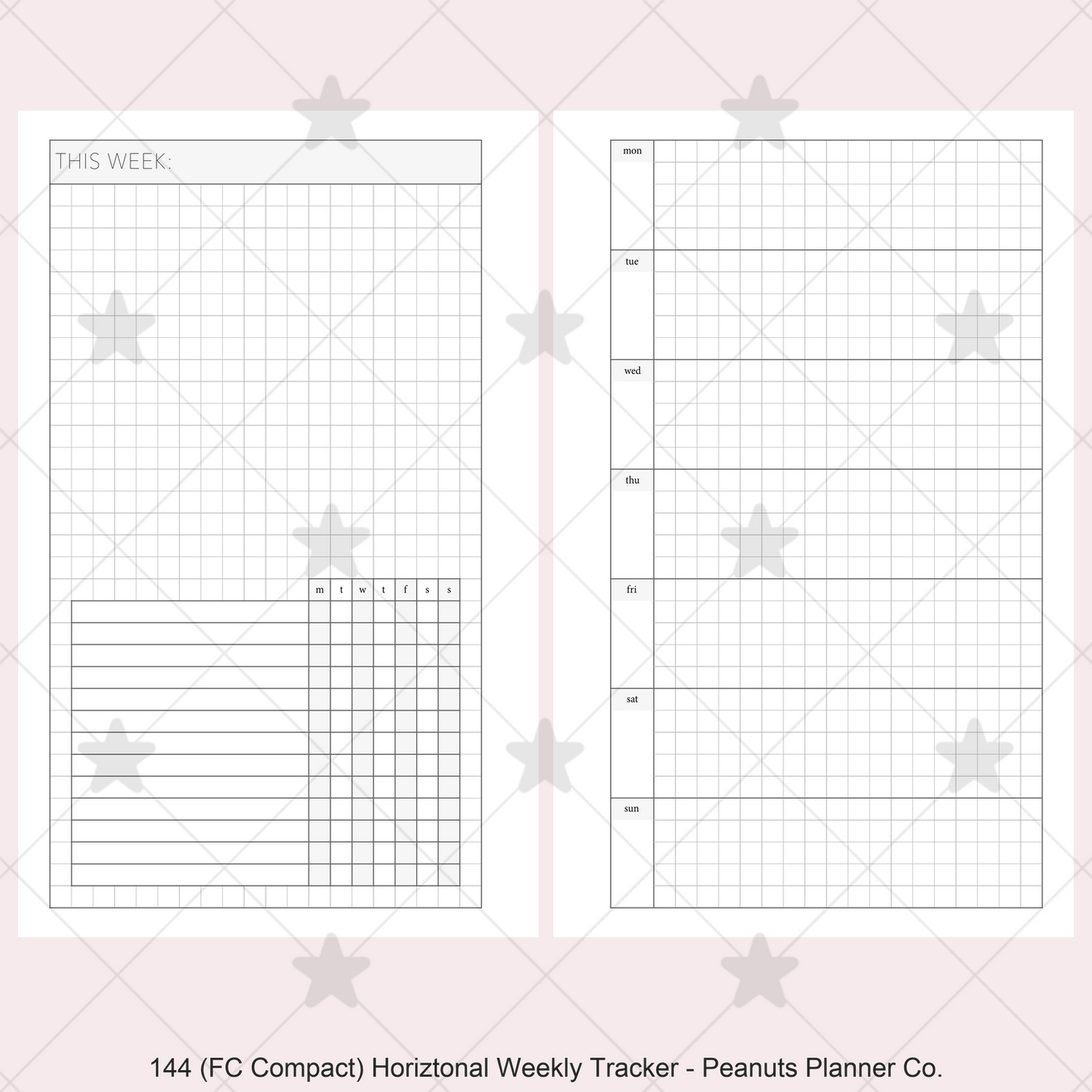 144: Horizontal Grid Weekly w/ Daily Habit Tracker Wo1P Wo2P