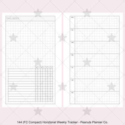 144: Horizontal Grid Weekly w/ Daily Habit Tracker Wo1P Wo2P