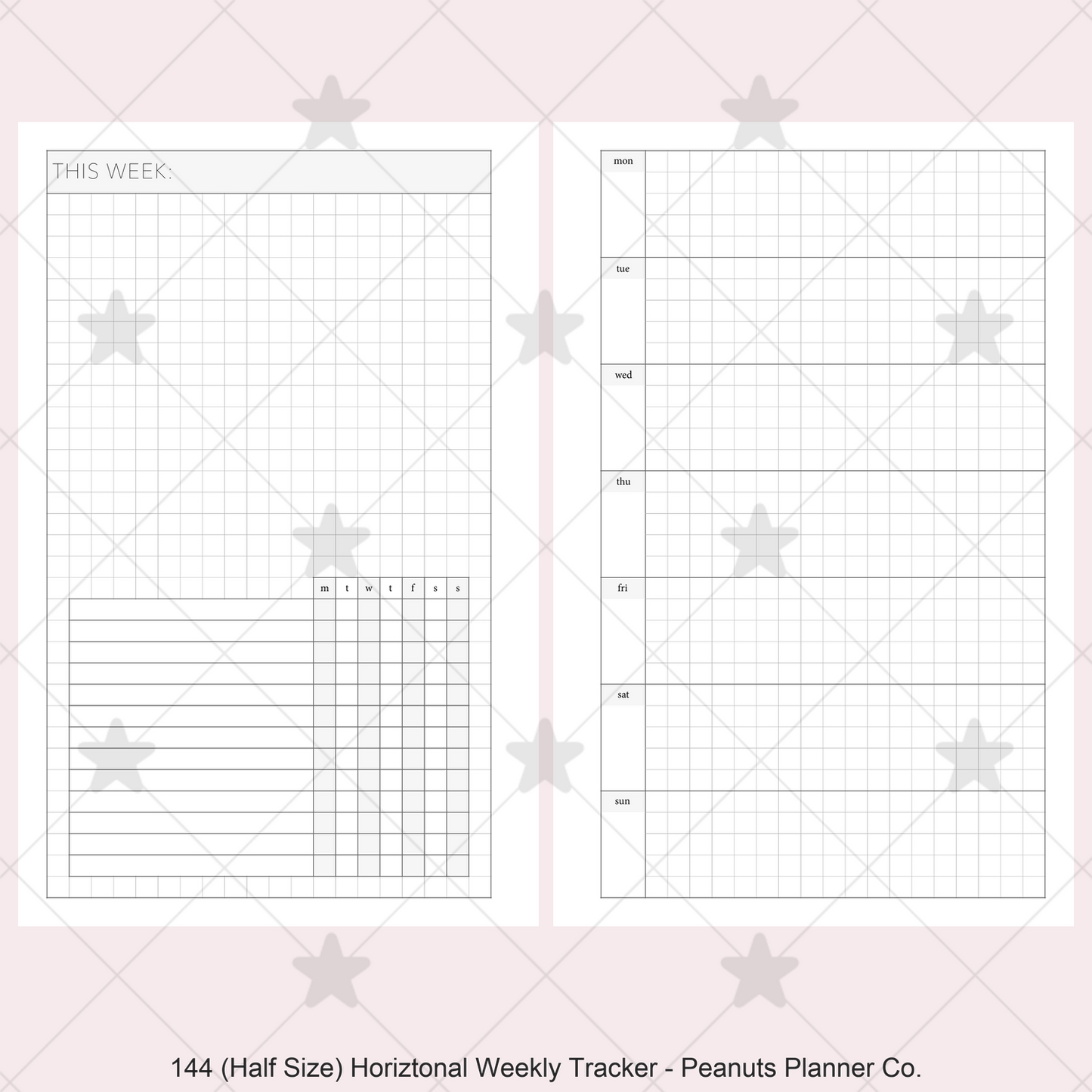 144: Horizontal Grid Weekly w/ Daily Habit Tracker Wo1P Wo2P