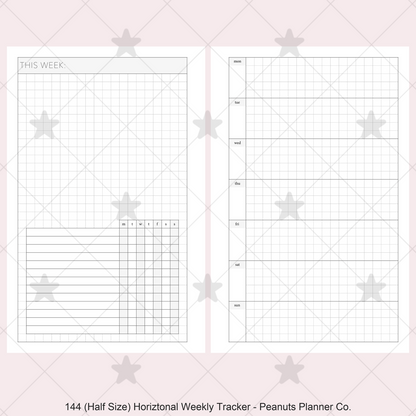 144: Horizontal Grid Weekly w/ Daily Habit Tracker Wo1P Wo2P