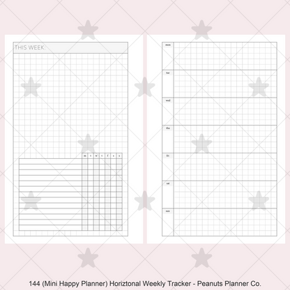 144: Horizontal Grid Weekly w/ Daily Habit Tracker Wo1P Wo2P