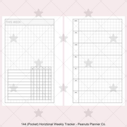144: Horizontal Grid Weekly w/ Daily Habit Tracker Wo1P Wo2P