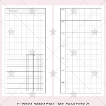 144: Horizontal Grid Weekly w/ Daily Habit Tracker Wo1P Wo2P