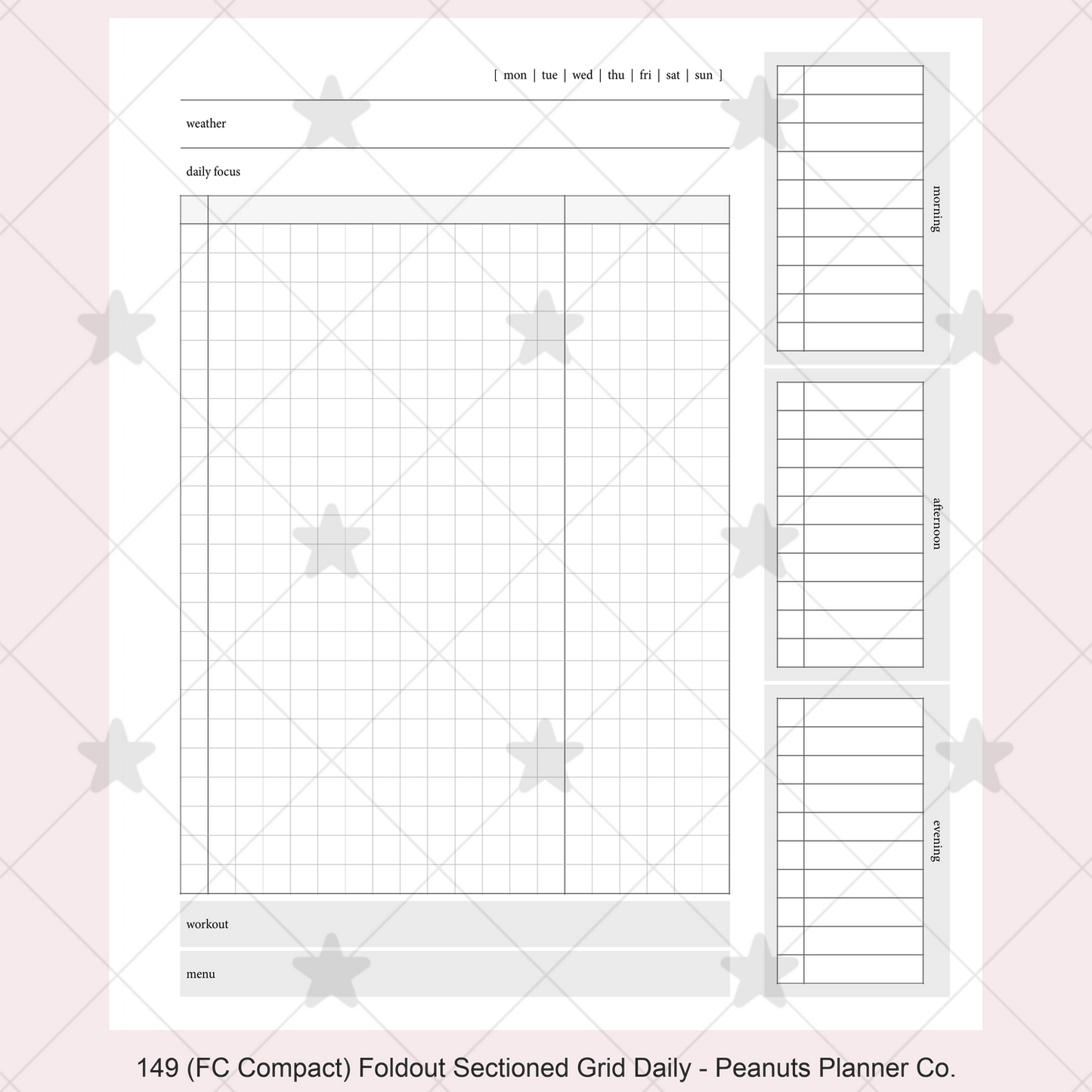 149: Foldout Grid Daily Morning Afternoon Evening Do1P