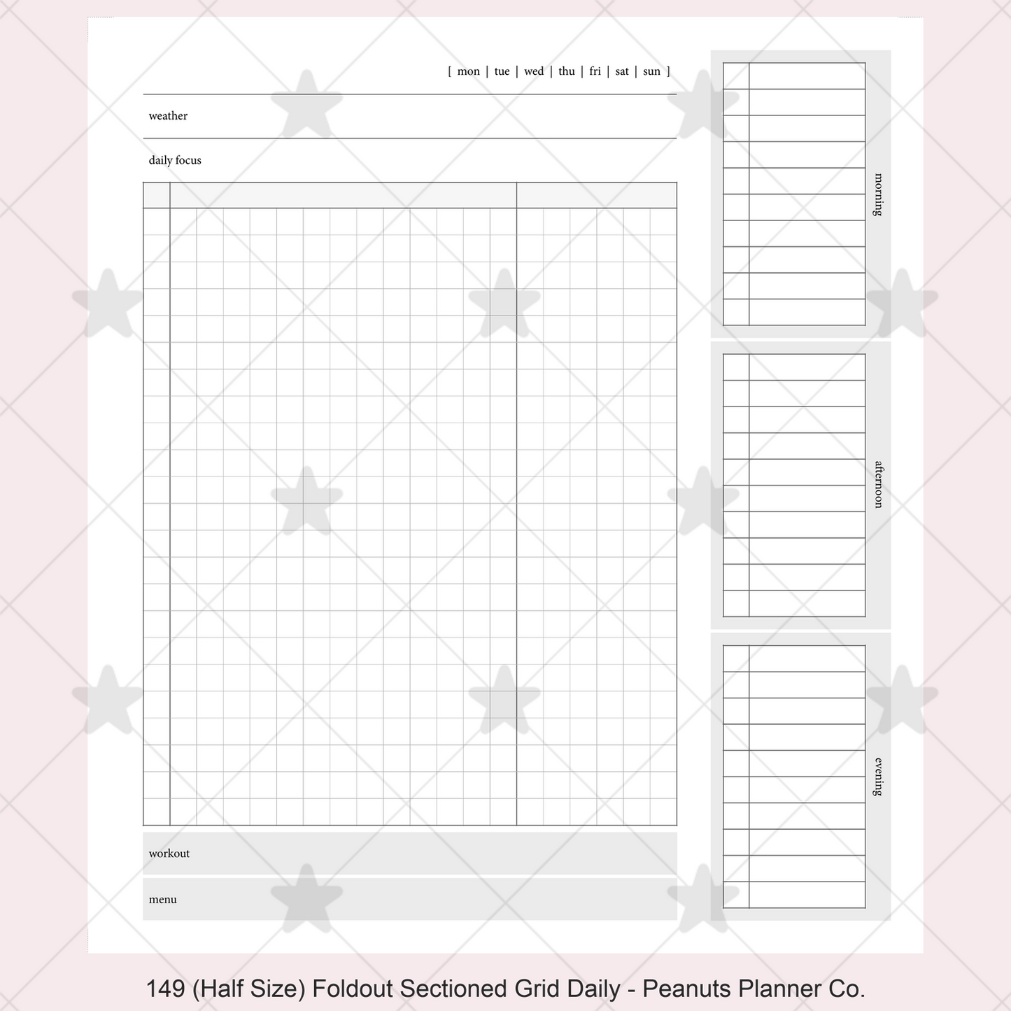 149: Foldout Grid Daily Morning Afternoon Evening Do1P