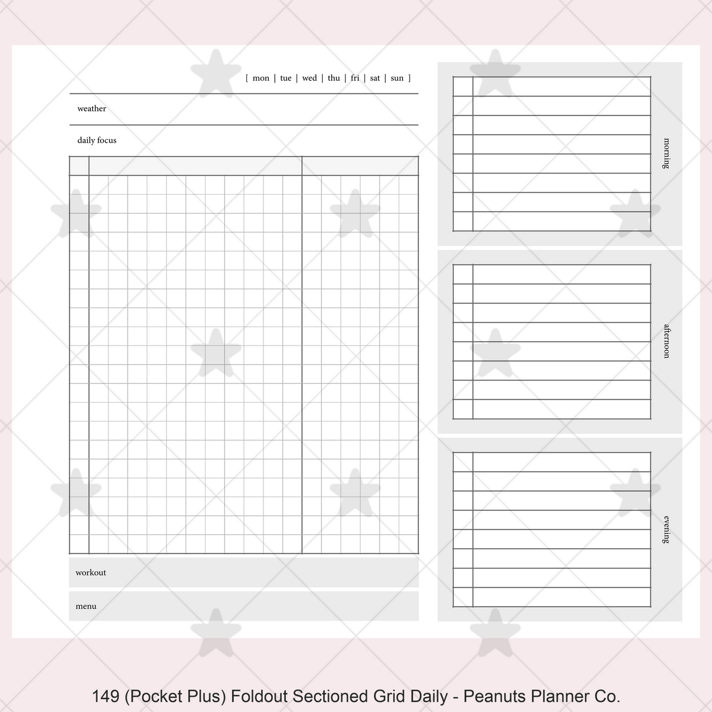 149: Foldout Grid Daily Morning Afternoon Evening Do1P