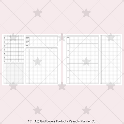 151: Grid Lovers Foldout Weekly w/ Time Blocking, Daily Habit Tracking, Wo1P, Tasks, Notes