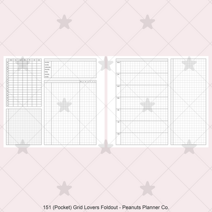 151: Grid Lovers Foldout Weekly w/ Time Blocking, Daily Habit Tracking, Wo1P, Tasks, Notes